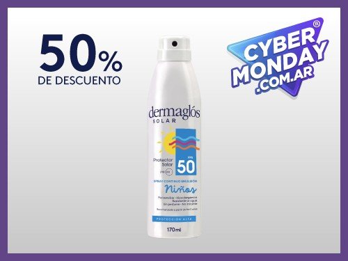 Protector Solar Niños Dermaglós FPS50 Spray Continuo x170ml