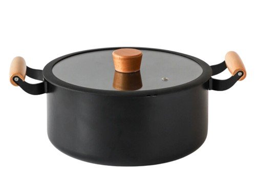 Batería de Cocina Noble 7 piezas Negro c/Mango de Madera Feuer