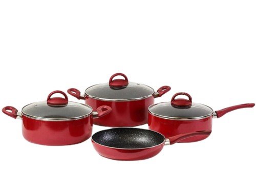 Batería de Cocina Roja Feuer Jena 7 Piezas