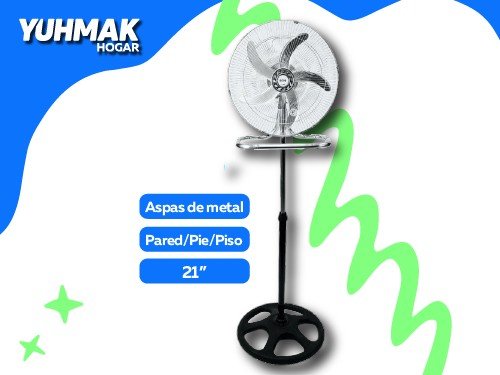 Ventilador Embassy Pie Pared Turbo 21 100W Palas Metalicas Fp-21