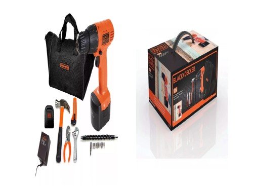 Kit De Taladro Atornillador Inalambrico Black Decker Cd121ka