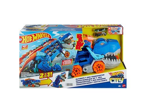 PISTA HOT WHEELS CITY SUPER REMOLQUE DE T-REX