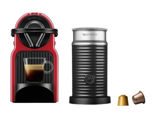 Cafetera Nespresso Inissia Roja + Aeroccino A3C40-AR-RE-NE