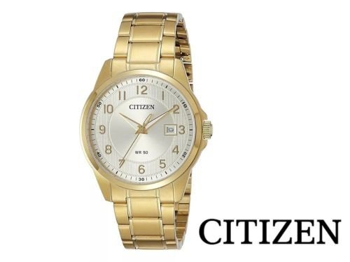 Reloj Citizen Dorado BI504252P Hombre Calendario Wr 50 Mts