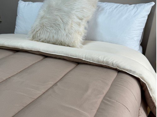 Acolchado Doble relleno  Reversible 2 1/2 plazas - Beige / Natural