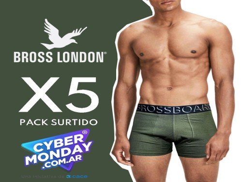 Pack X5 Bóxer Hombre Lisos Bross