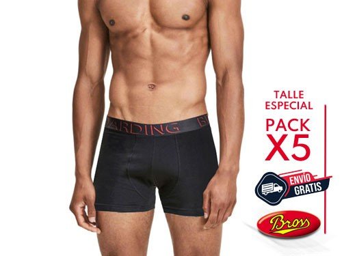 Pack X5 Bóxer Hombre Lisos Talles Especiales Bross