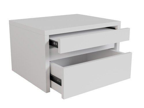 Mesa de Luz Flotante con Cajón y Desayunador Colgante Blanco ML03