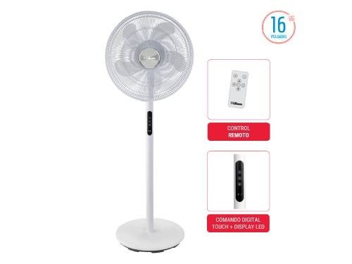 Ventilador de Pie Digital Liliana 16" 4 velocidades Blanco