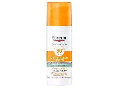 Eucerin Oil Control Tinted Toque Seco - Tono Medio 50 Ml