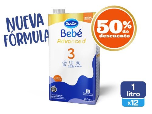 SANCOR BEBE 3 ADV x 1 Litro (Pack 12 bricks Litro)