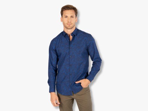 CAMISA MANGA LARGA CERDEÑA NAVY