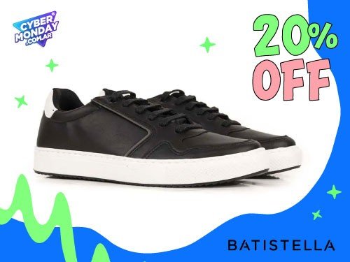 Zapatillas urbanas simil cuero negro