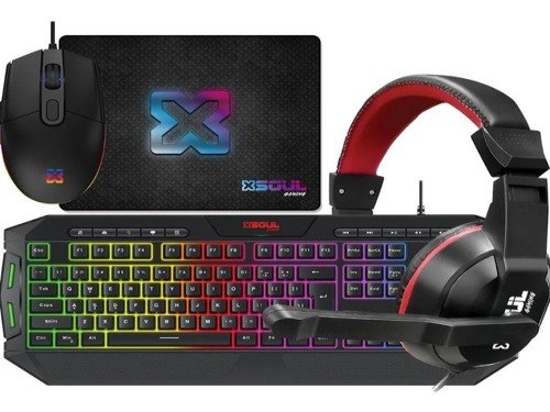 Kit de teclado y mouse gamer Soul 4 en 1