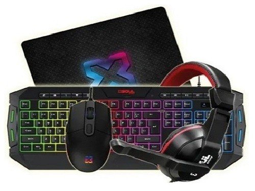 Kit de teclado y mouse gamer Soul 4 en 1