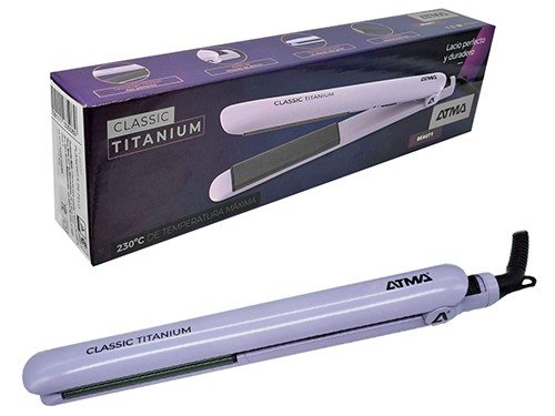 Planchita De Pelo Classic Titanium 230ªC Atma + Protector Térmico