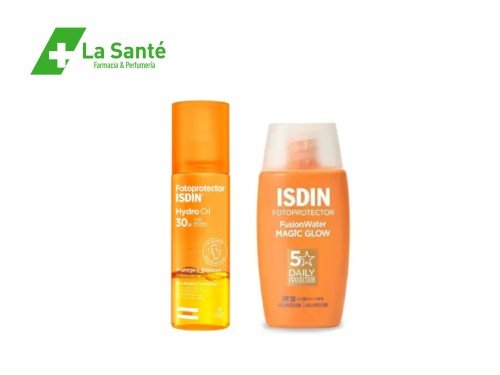 Combo Isdin Glow Foto Fusion Water Magic Glow + Foto Hydro Oil 30