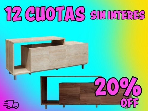 Rack tv hasta 55 pulgadas 180 cm de ancho PLATINUM Mod. 2605