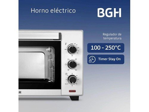 Horno Eléctrico BGH SILVER BHE35S22 1600W 35 Lts Doble Grill Función