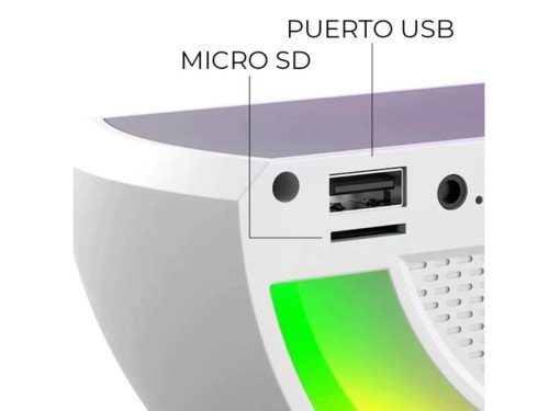 Parlante Bluetooth RGB C/Carga Inalámbrica