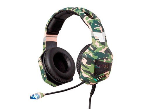 Auriculares On-ear Smartlife Headset Gamer Luz Rgb Camogreen