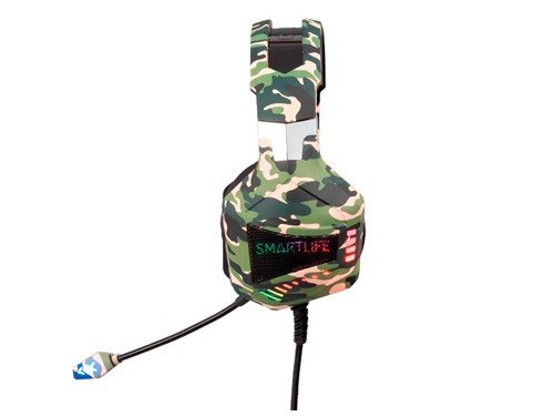 Auriculares On-ear Smartlife Headset Gamer Luz Rgb Camogreen