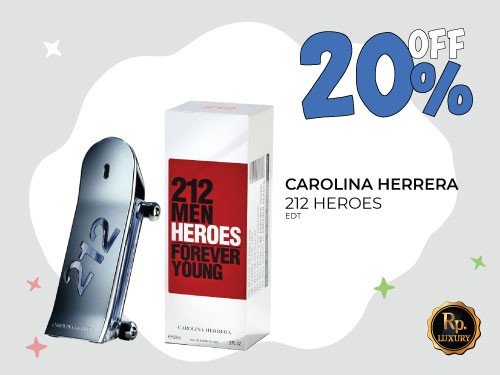 20% off CAROLINA HERRERA 212 HEROES EDT 90 ml