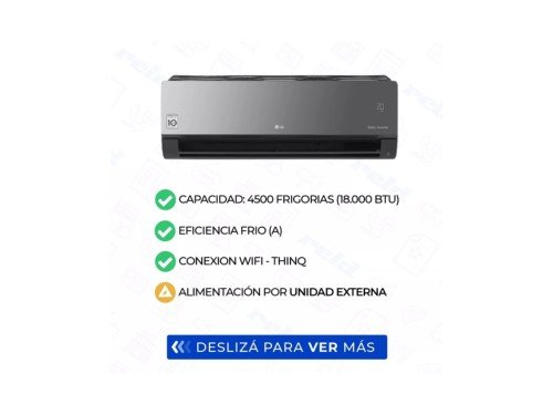 LG Artcool Inverter ThinQ S4-W18KLRPA aire acondicionado negro 220V