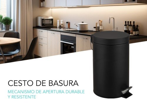 Tacho De Basura 12 Lts Nictom Negro Cestos