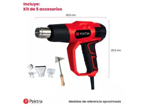 PISTOLA DE CALOR 2000W AIRE CALIENTE PEKTRA