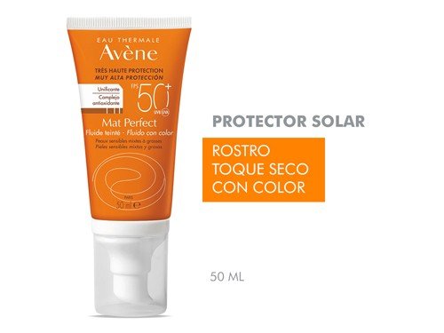 Protector Solar Avene con Color Mat Perfect SPF 50+ 50ml