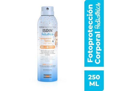 Fotoprotector Solar Pediátrico Isdin Wet Skin Spray Fps 50+ 250ml