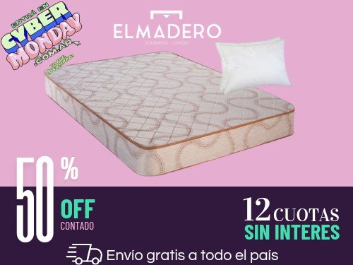 COLCHON ESPUMA GANI GRAN SUEÑO FELIZ 2 PLAZAS 140X190X20 + 2 ALMOHADAS