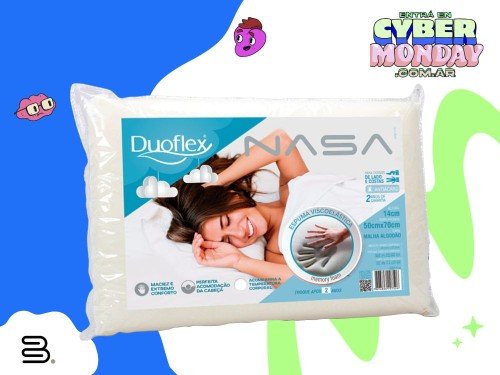 Almohada Almohar Nasa Premium Espuma Inteligente 70 x 50 x 14 Funda