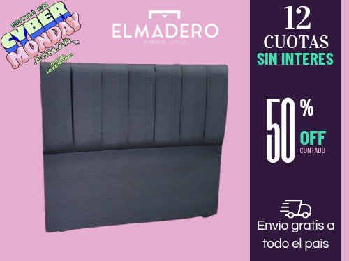 RESPALDO BASTON VERTICAL TELA CHENILLE 2 PLAZAS 140CM