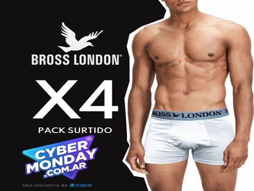 Pack X4 Bóxer Hombre Lisos Bross