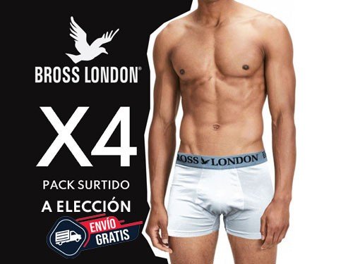 Pack X4 Bóxer Hombre Lisos Bross