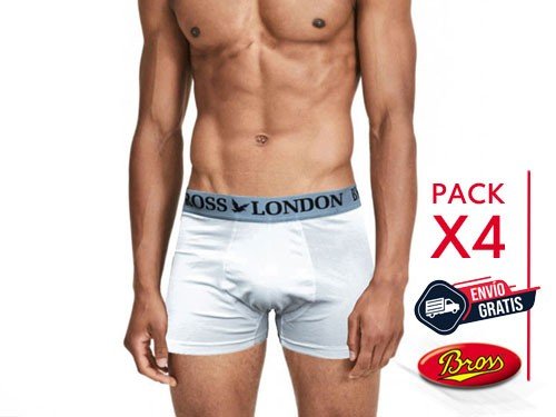 Pack X4 Bóxer Hombre Lisos Talles Especiales Bross