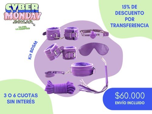 Kit Bdsm: Esposas, Collar, Soga, Gag, etc. (Violeta, Rosa,Rojo,Negro)