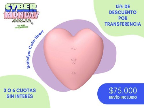 Succionador de Clítoris con Vibración Recargable Cutie Heart Satisfyer