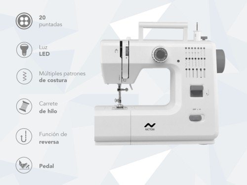 Máquina De Coser Nictom Mc03 20 Puntadas 2 Velocidades Pedal