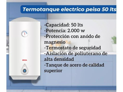 Termotanque Eléctrico Peisa 50 Litros TEA 50L Conexión Inferior