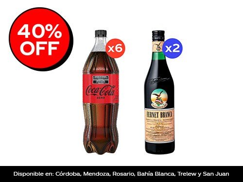 Coca Cola Zero 1,5L x6 + Fernet Branca 750ml x2