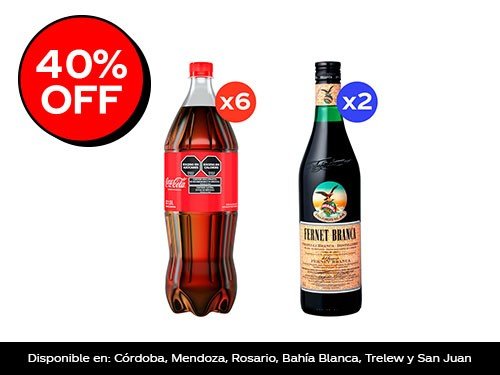 Coca Cola Original 1,5L x6 + Fernet Branca 750ml x2