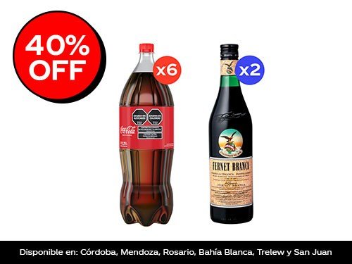 Coca Cola Original 2,25L x6 + Fernet Branca 750ml x2