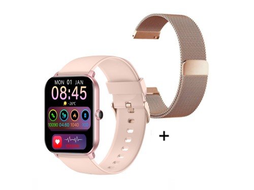 Smartwatch Nictom Nt14 1,75 Notificaciones + Malla Metálica Rosa