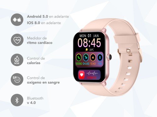 Smartwatch Nictom Nt14 1,75 Notificaciones De Mensajes Rosa