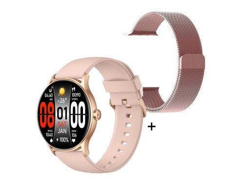 Smartwatch Nictom Nt16 1,28 Notificaciones + Malla Metálica Rosa