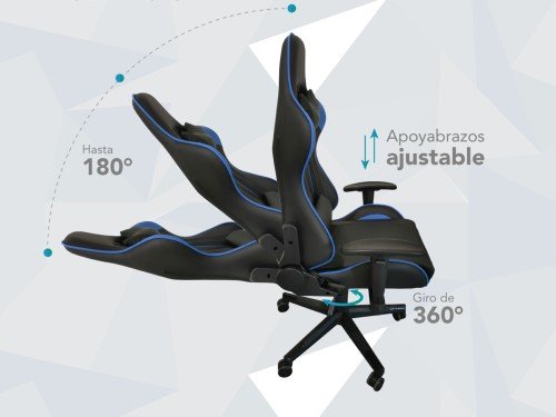 Silla Gamer Ergonómica Sg02 Nictom Pc Reclinable Azul