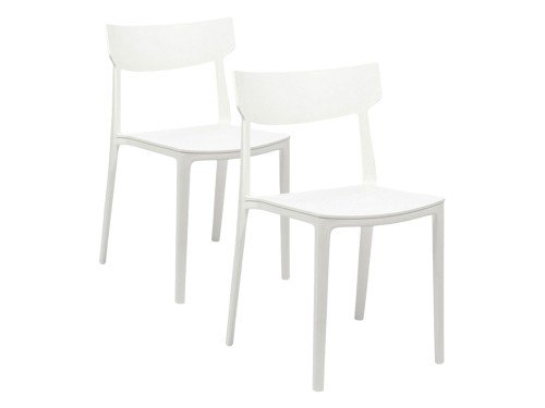 Silla Living Comedor Sc01 Blanco Nictom Apilable Exterior X2